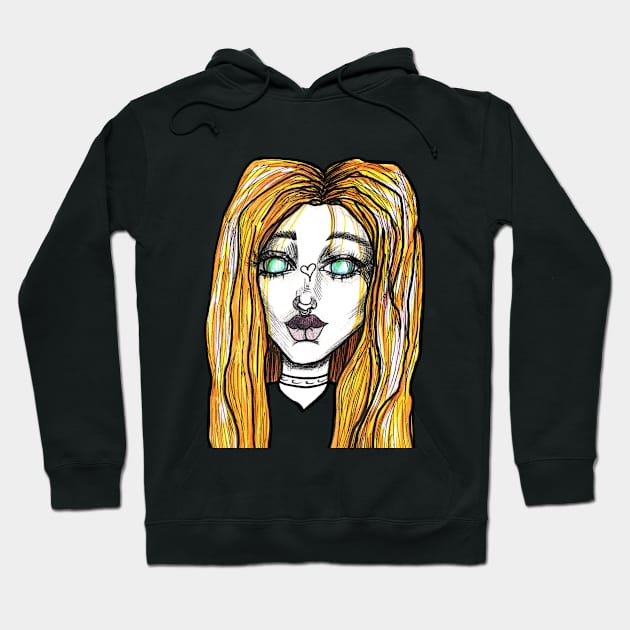 Blonde hair girl Hoodie by 2SUNS